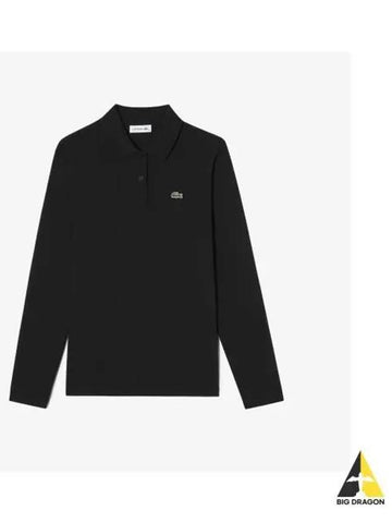 Women s regular fit long sleeve polo shirt black - LACOSTE - BALAAN 1