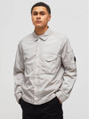 Men's Chrome R Over Shirt Zip Up Jacket Grey - CP COMPANY - BALAAN 3