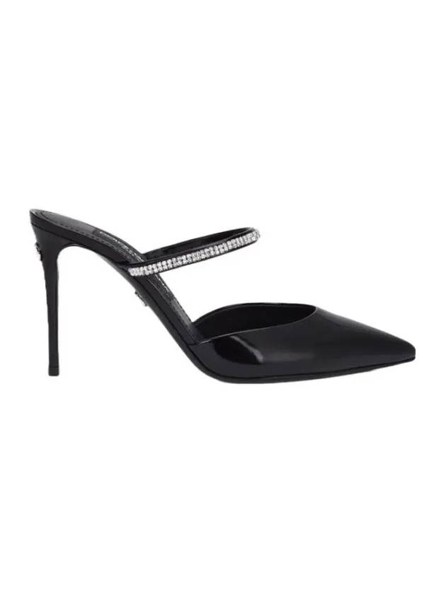 Crystal Leather Pumps Heel Black - DOLCE&GABBANA - BALAAN.