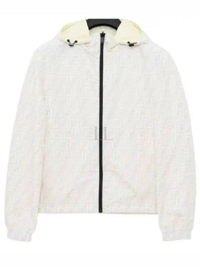 Men's Logo Pattern Reversible Windbreaker White - FENDI - BALAAN 2