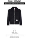 Center Back Stripe Cotton Zip Up Hoodie Navy - THOM BROWNE - BALAAN 3