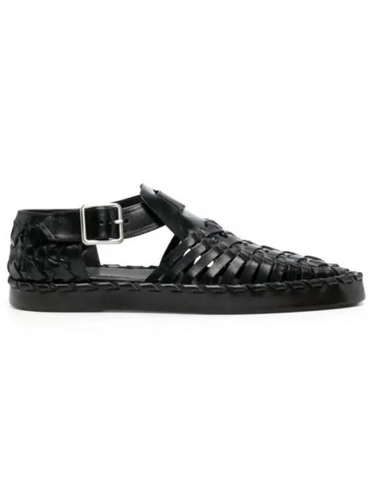 woven leather flat sandals - JIL SANDER - BALAAN 2