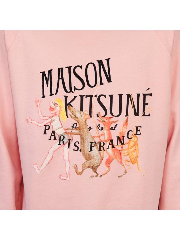 Men's Logo Print Detail Cotton Long Sleeve T-Shirt Pink - MAISON KITSUNE - BALAAN 9