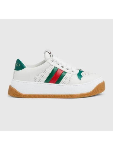 Women's Screener Web Low Top Sneakers White - GUCCI - BALAAN 1