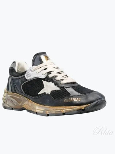 Dad-Star Mesh Nappa Leather Low Top Sneakers Black Ice Grey - GOLDEN GOOSE - BALAAN 2