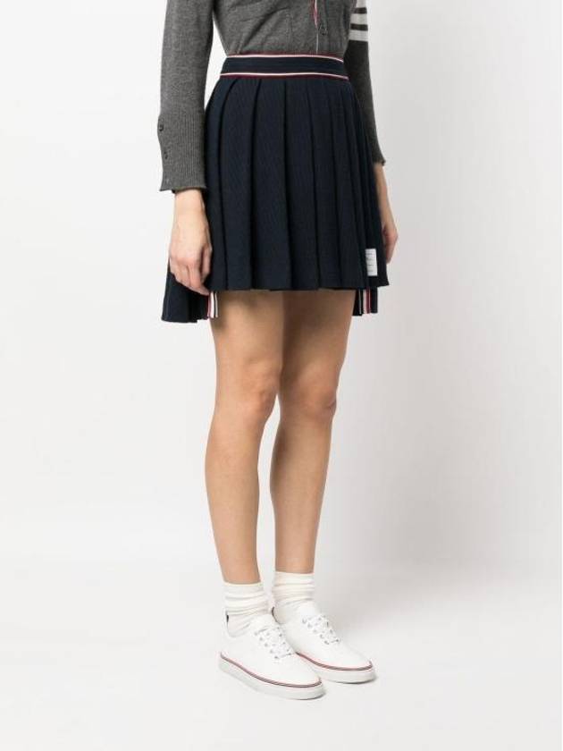 University Striped Mini Pleated Skirt Navy - THOM BROWNE - BALAAN 6