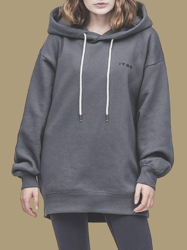 Lettering Brushed Hoodie Charcoal Grey - IL TEMPO SELECT SHOP - BALAAN 2