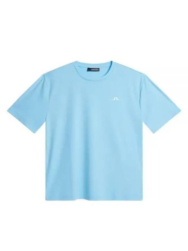 Ade Logo Print Short Sleeve T-Shirt Sky Blue - J.LINDEBERG - BALAAN 2