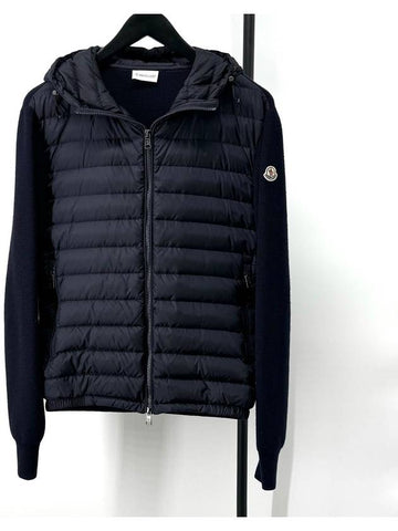 Knit padding hood zip up navy size M - MONCLER - BALAAN 1