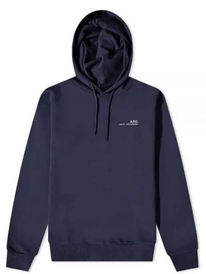 Item H Small Logo Cotton Hoodie Navy - A.P.C. - BALAAN 2