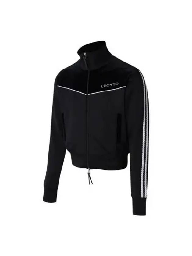 Piping line track zip up jacket black - LECYTO - BALAAN 1