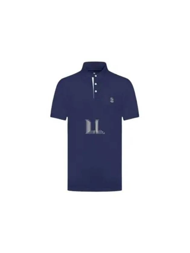 Logo Cotton Polo Shirt Navy - BRUNELLO CUCINELLI - BALAAN 2