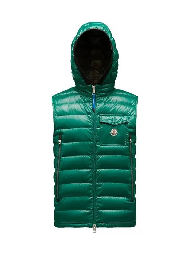 Men's Ragot Logo Patch Padded Vest Green - MONCLER - BALAAN 3