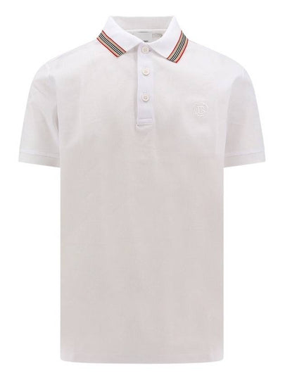 Cotton Polo Shirt White - BURBERRY - BALAAN 2