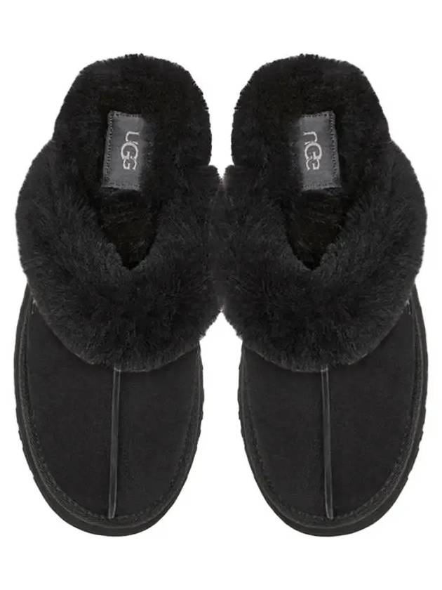 Women's Diskett Fleece Platform Slippers Black - UGG - BALAAN.