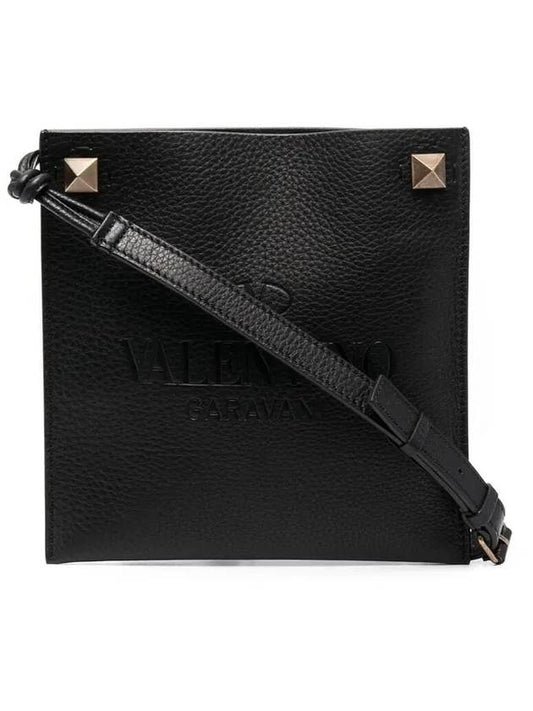Rockstud leather cross bag black - VALENTINO - BALAAN 1