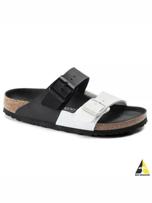 Arizona Split Slippers Black White - BIRKENSTOCK - BALAAN 2