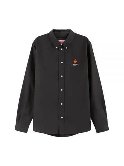 Boke Flower Casual Long Sleeve Shirt Black - KENZO - BALAAN 2