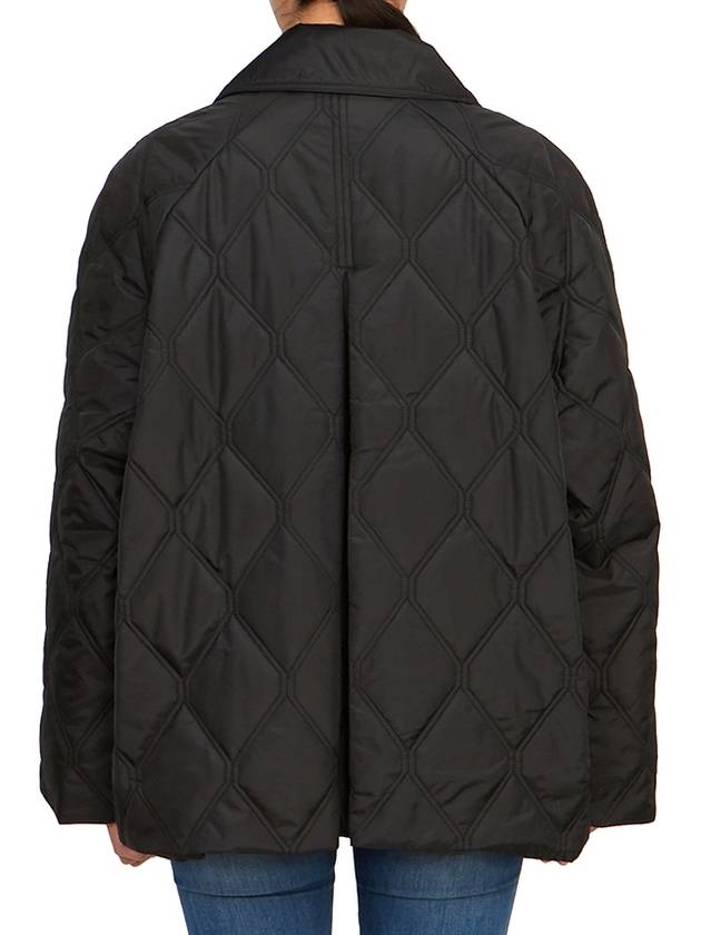 Ripstop Quilt Zip Up Jacket Black - GANNI - BALAAN 6