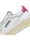 Women's Medalist Leather Low Top Sneakers White Pink Tab - AUTRY - BALAAN 7