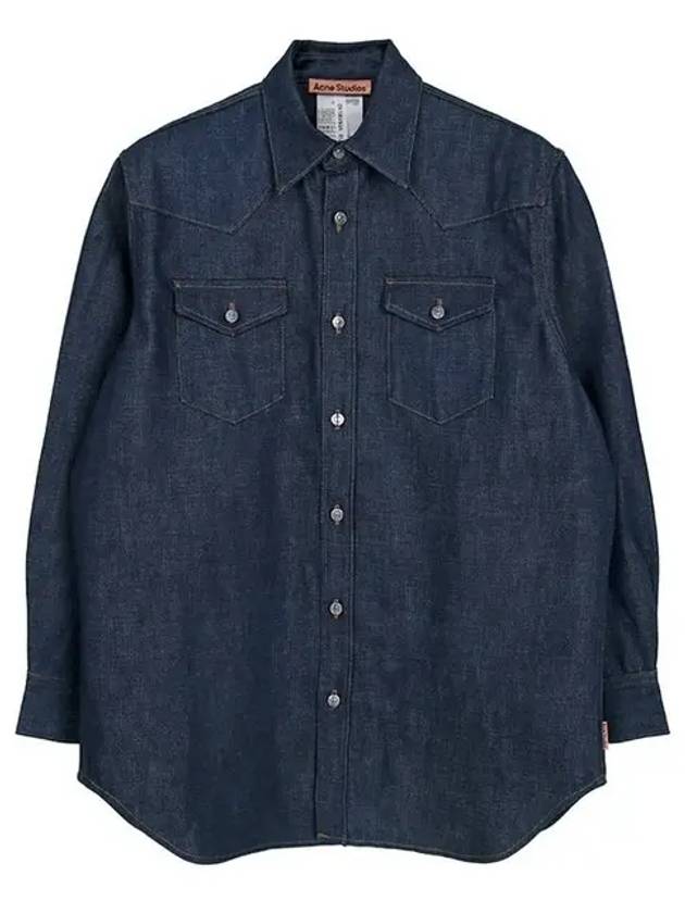 Button Up Denim Long Sleeve Shirt Blue - ACNE STUDIOS - BALAAN 2