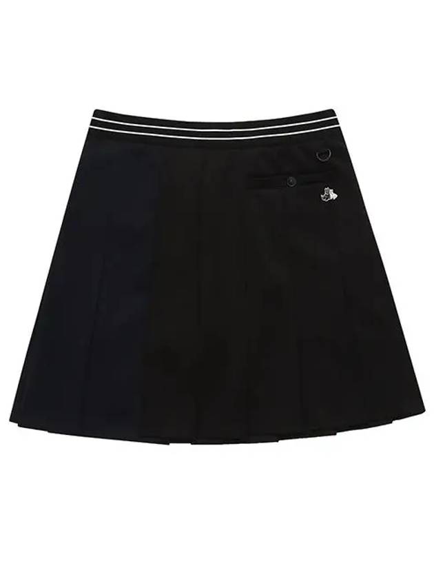 Spring Cushion Tonal Tone Pleated Culottes 4023LZSPBLACK - BLACK&WHITE - BALAAN 2