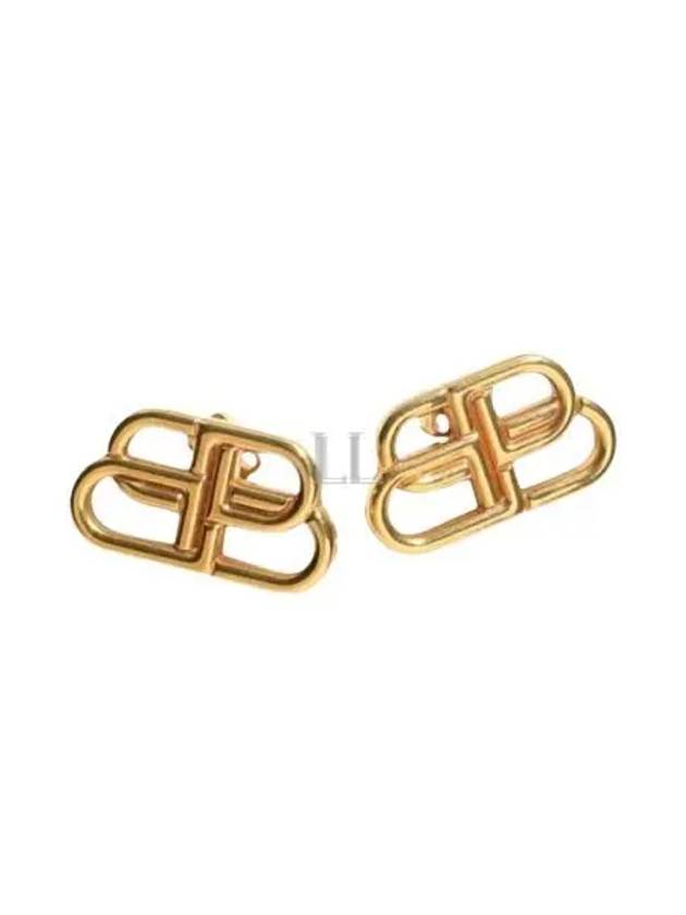 BB Logo Stud Earrings Gold - BALENCIAGA - BALAAN 2