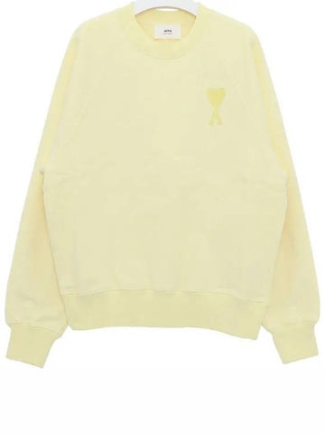 Heart Logo Overfit Sweatshirt Yellow - AMI - BALAAN 1