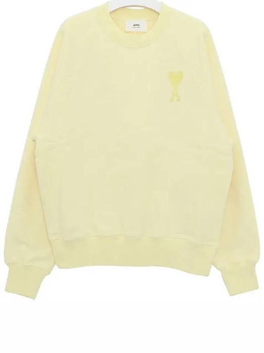 Heart Logo Overfit Sweatshirt Yellow - AMI - BALAAN 1