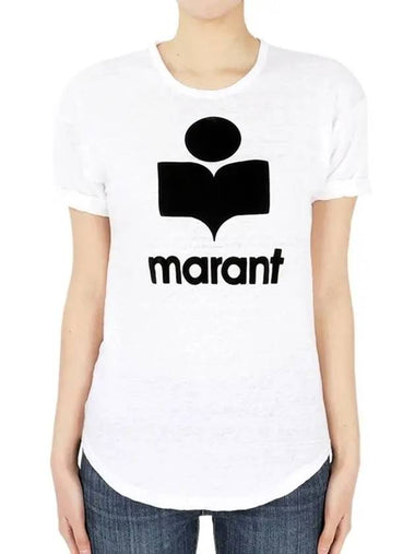 Women's Etoile Coldy Logo Short Sleeve White Black TS0004FA A1N09E 20WH - ISABEL MARANT - BALAAN 1