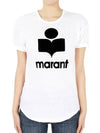 Women's Etoile Coldy Logo Short Sleeve White Black TS0004FA A1N09E 20WH - ISABEL MARANT - BALAAN 2