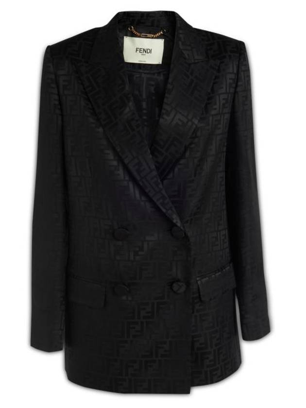 Logo Double Button Blazer Jacket Black - FENDI - BALAAN 2