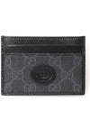 GG Supreme Canvas Card Wallet Black - GUCCI - BALAAN 1