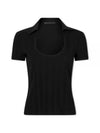 U-Neck Polo Shirt Black - HELMUT LANG - BALAAN 2