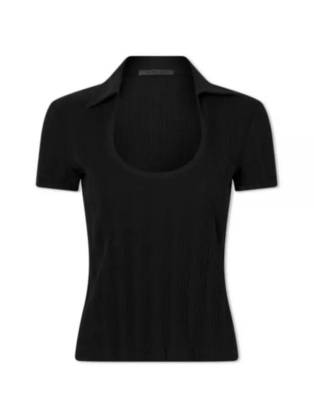 U-Neck Polo Shirt Black - HELMUT LANG - BALAAN 1