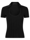 U-Neck Polo Shirt Black - HELMUT LANG - BALAAN 1