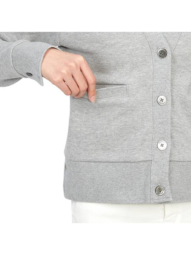 4-Bar Loopback Jersey Cardigan Light Grey - THOM BROWNE - BALAAN 10