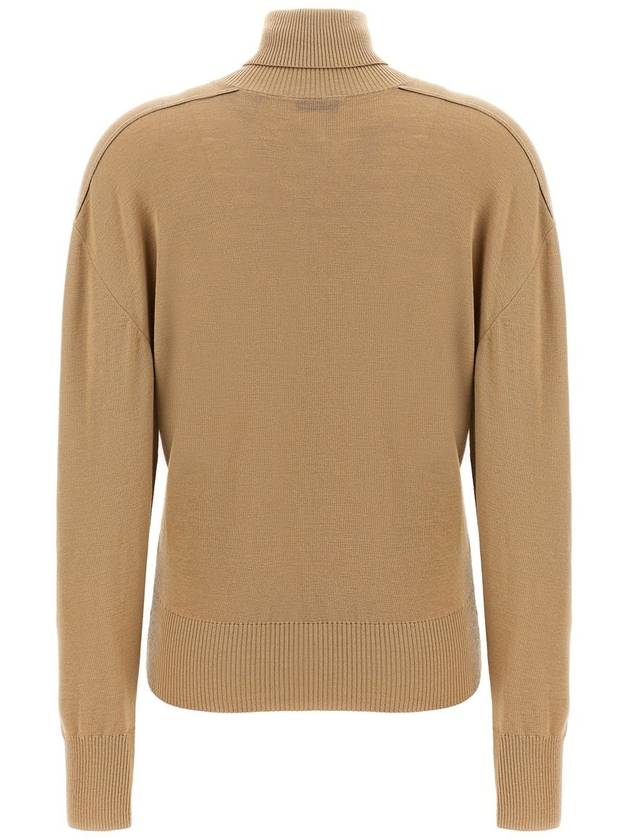 Roll Neck Wool Knit Top Flax - BURBERRY - BALAAN 3