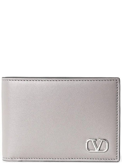 V Logo Signature Half Wallet Grey - VALENTINO - BALAAN 2