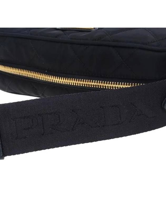 Triangle Logo Quilted Nylon Cross Bag Black - PRADA - BALAAN 9