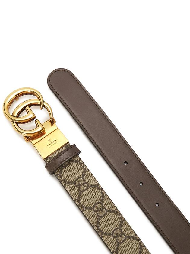 GG Marmont Supreme Canvas Leather Reversible Belt Beige Brown - GUCCI - BALAAN 5