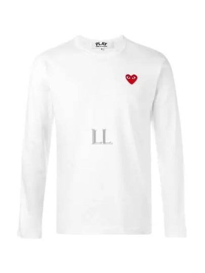 Red Heart Wappen Long Sleeve T-Shirt White - COMME DES GARCONS - BALAAN 2