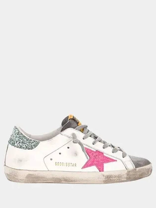 Women's Glitter Tab Superstar Classic Low Top Sneakers White - GOLDEN GOOSE - BALAAN 2