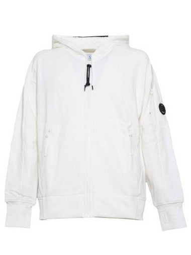 Diagonal Raised Fleece Hooded Jacket White - CP COMPANY - BALAAN 1