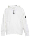 Diagonal Raised Fleece Hooded Jacket White - CP COMPANY - BALAAN 2