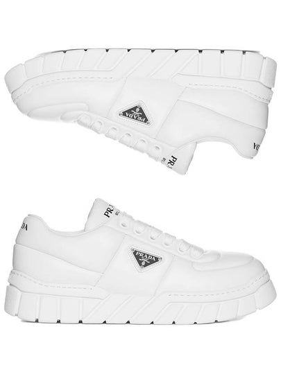 Padded Nappa Leather Low Top Sneakers White - PRADA - BALAAN 2