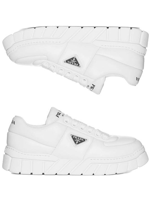 Padded Nappa Leather Low Top Sneakers White - PRADA - BALAAN 2