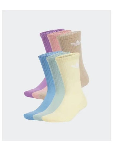 adidas Trefoil Cushion Crew Socks 6P Multicolor JF6366 - ADIDAS - BALAAN 1