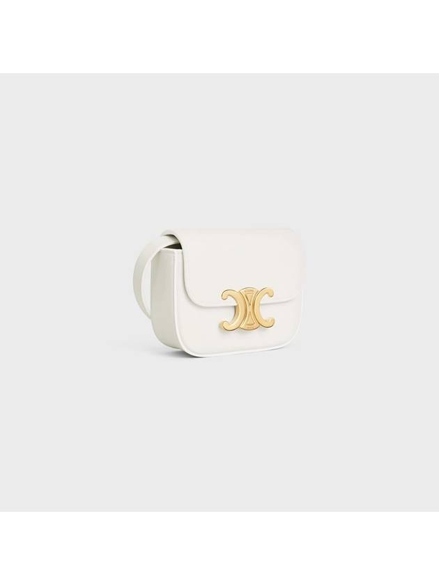 Triomphe Small Shiny Calfskin Cross Bag White - CELINE - BALAAN 3