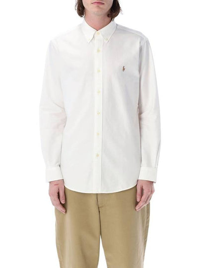 Embroidery Pony Oxford Long Sleeve Shirt White - POLO RALPH LAUREN - BALAAN 2